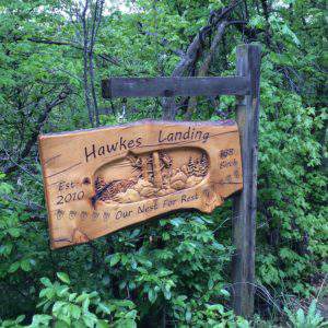 Hawkes Landing sign