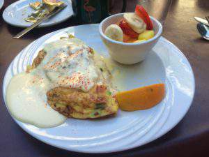 Avocado crab omelet