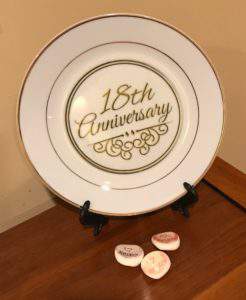 18th anniversary porcelain gift