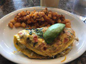 Crab and veggie omelet from Eggs in the City