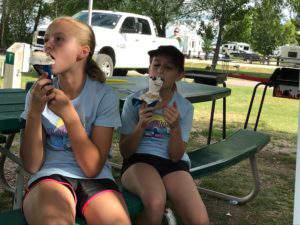 Cousins enjoying their ice cream at Bear Lake