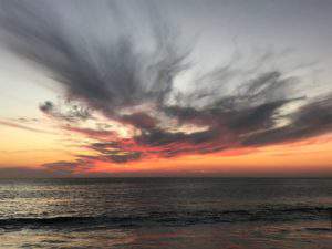 The beauty of the cloudy sky at sunset