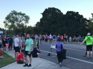 Utah Valley 10k porta-potty line