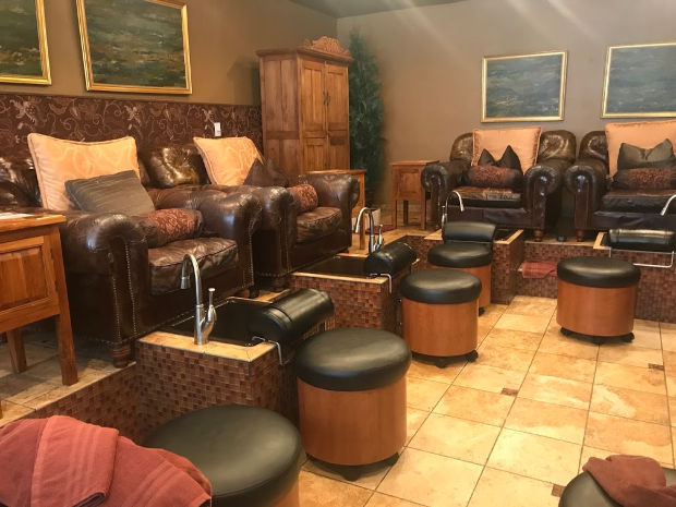 Pedicure room at a spa.