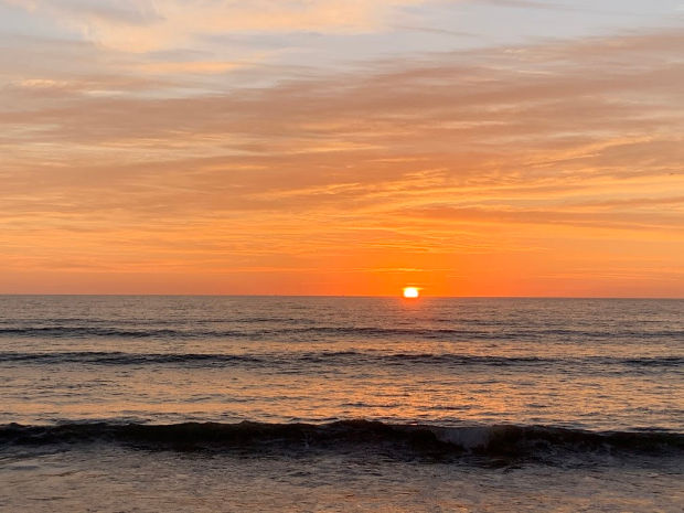 Sunset over the ocean in Mazatlan, Mexico.