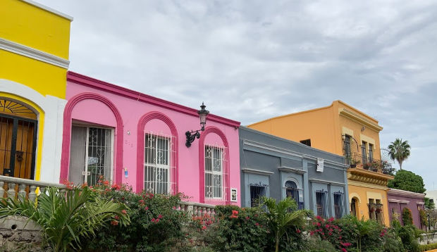 Colorful homes in Centro Historico, Mazatlan, Mexico.