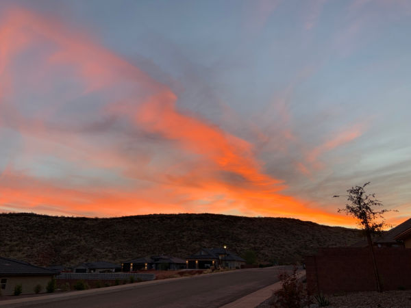 Orange sunset in Southern Utah.