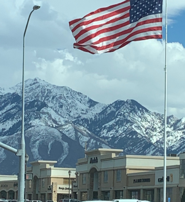 A heart shape in the snow on the mountains of Utah.