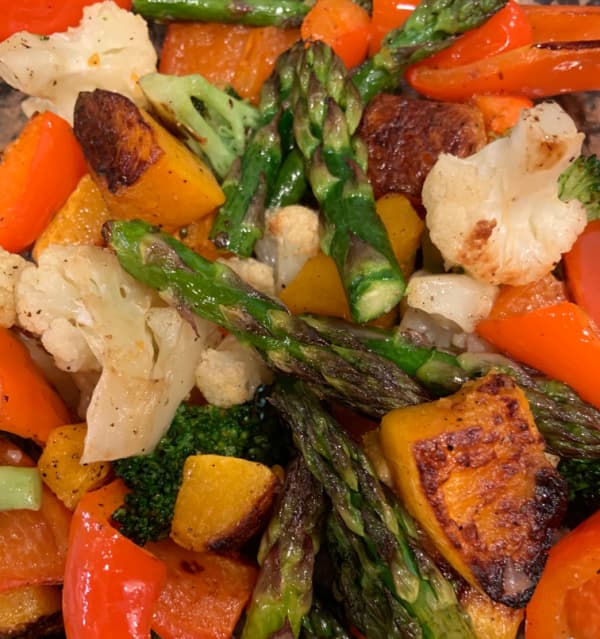 Roasted vegetables.