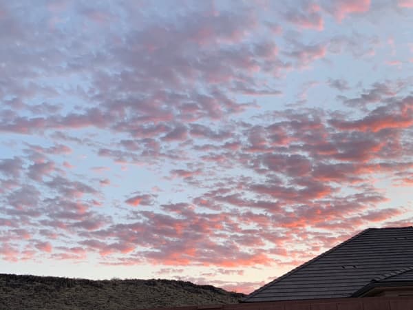 Pink clouds.