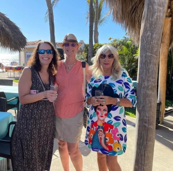 Three women at a resort in Mazatlan.