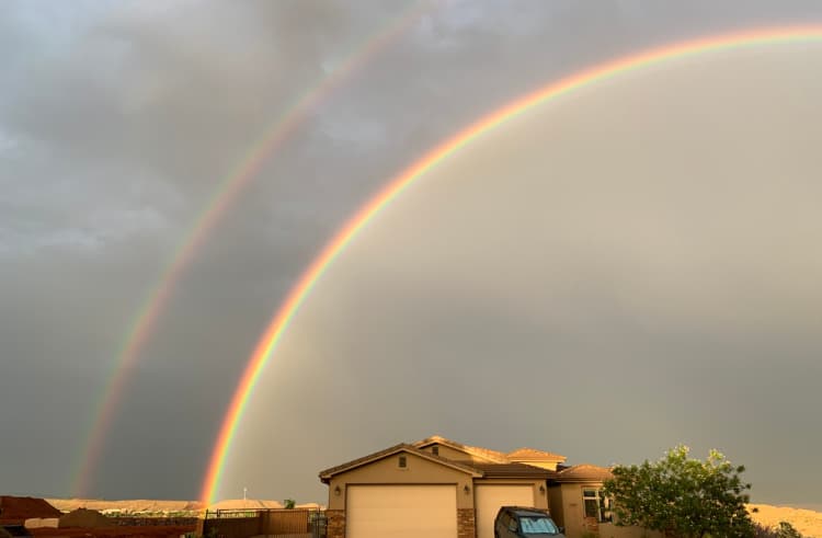 A double rainbow.