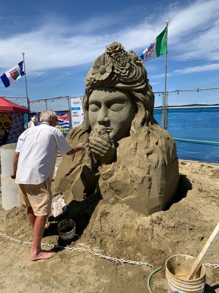 Sand sculpture at Parksville Beach Festival.