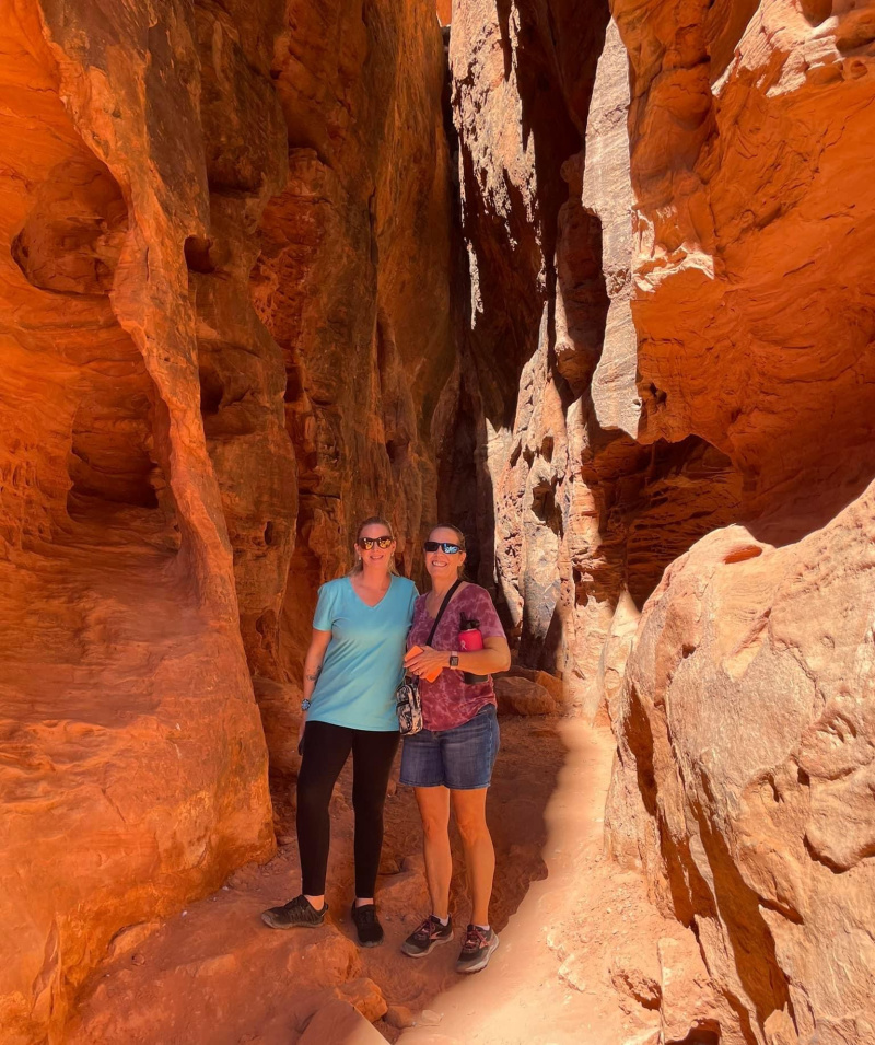 Two women in Snow Canyon State Park.