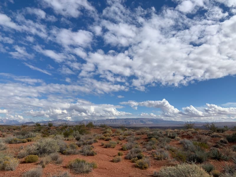 Clouds over the Coral Canyon Trail in Southern Utah.