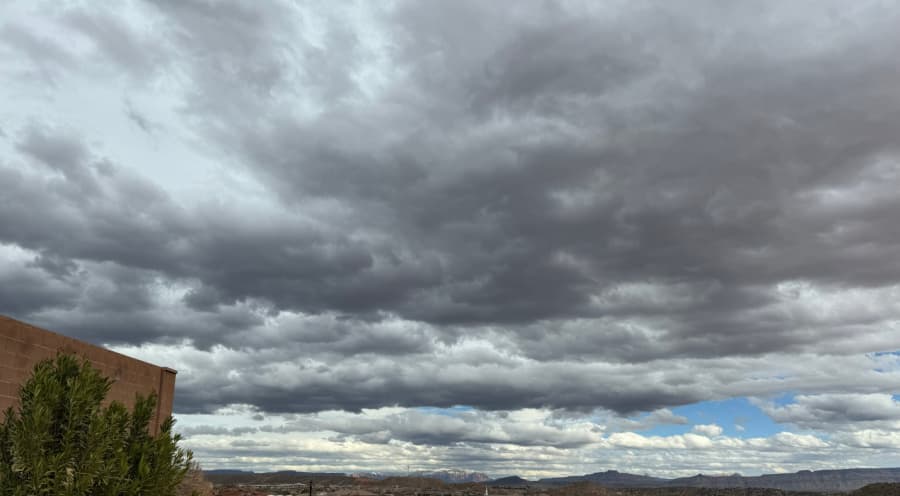 Cloudy skies over Southern Utah.