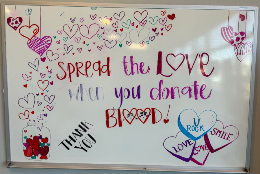 Spread the love when you donate blood!