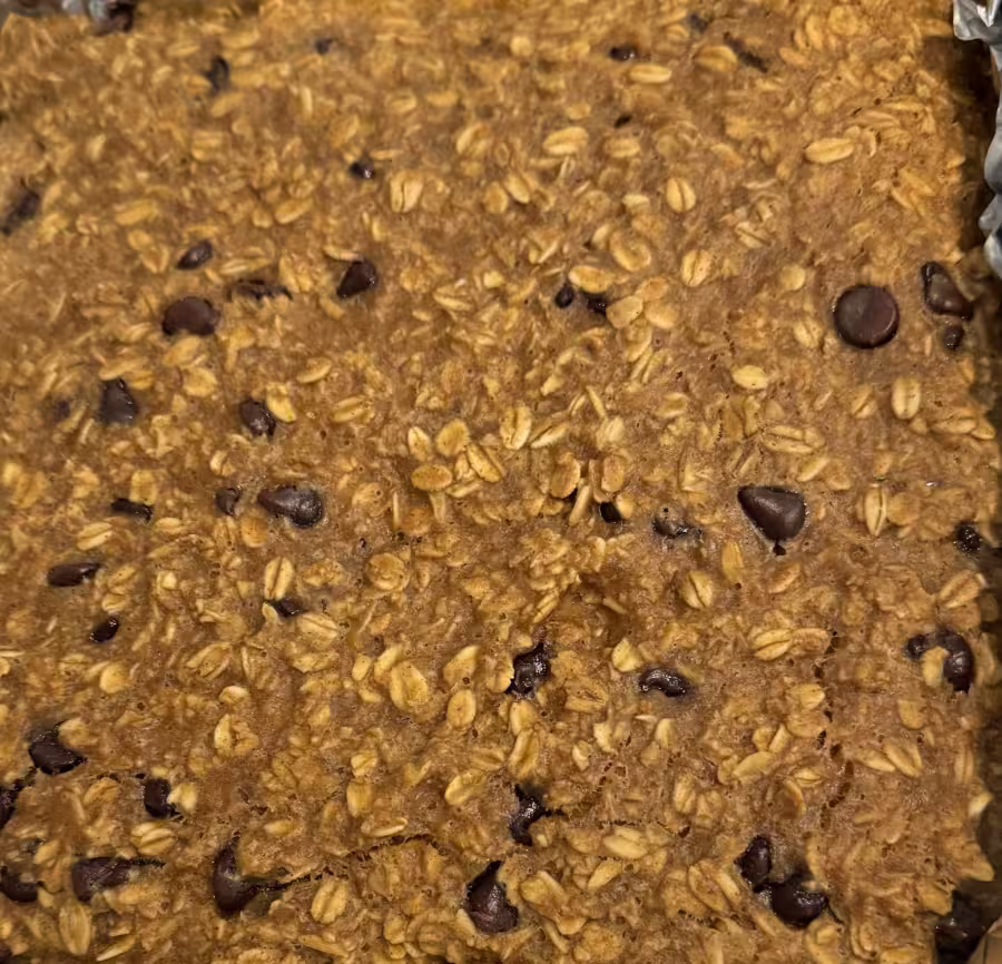 Banana oat chocolate chip bars.