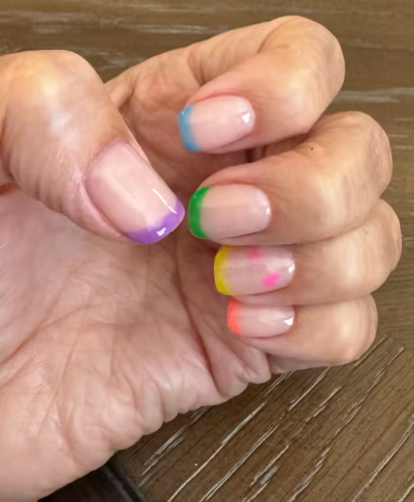 Pride rainbow nail art.