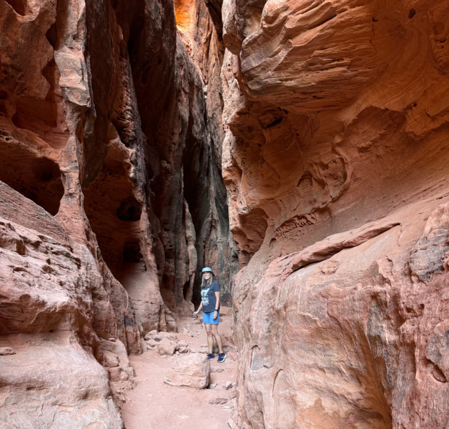 Woman in Snow Canyon State Park, Utah.