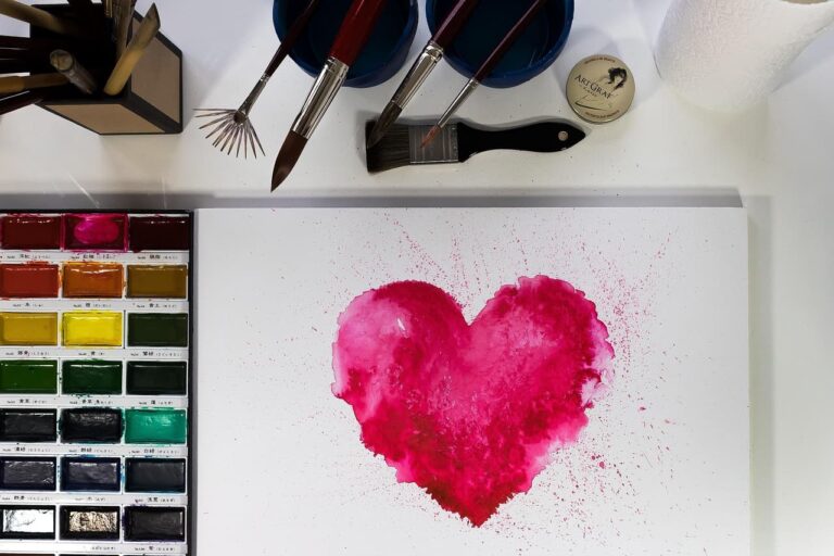 Heart in water color.
