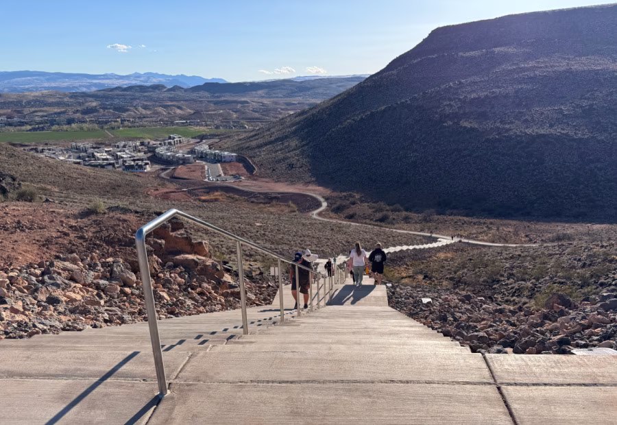 Stairs at Tech Ridge in St. George, Utah, the view from the top.