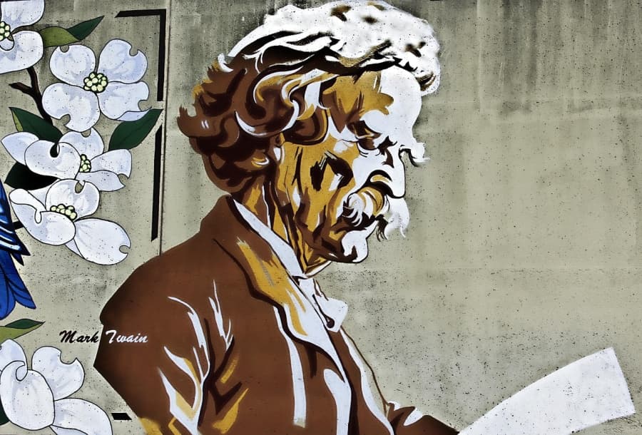 Mark Twain painting.