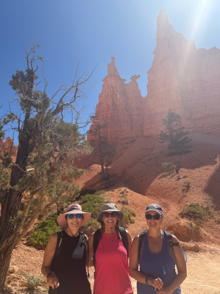 Three women hiking Bryce Canyon.