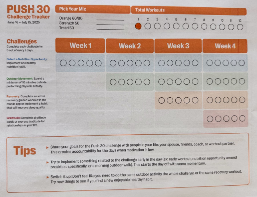 PUSH 30 Challenge Tracker.