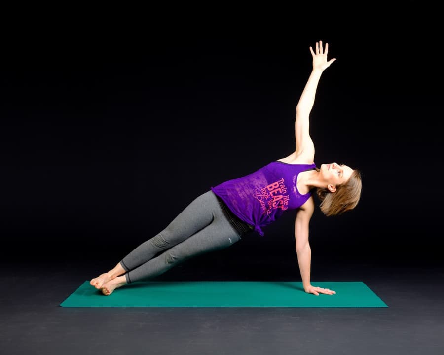 Woman doing yoga.