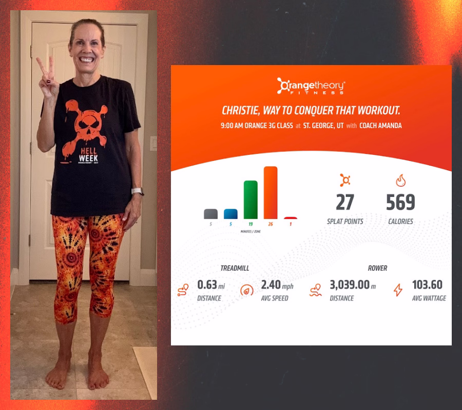 Orangetheory workout summary.