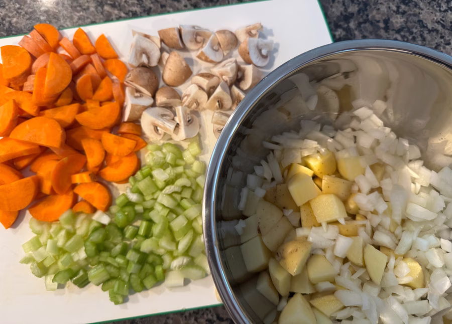 Cut vegetables.