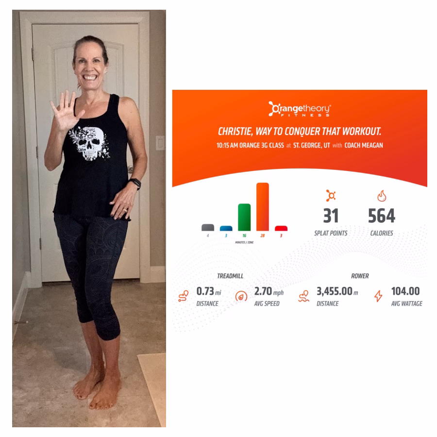 Orangetheory Fitness workout summary.