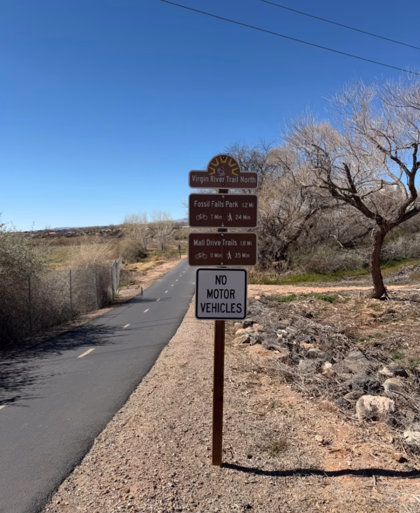 Fossil Falls Park sign.