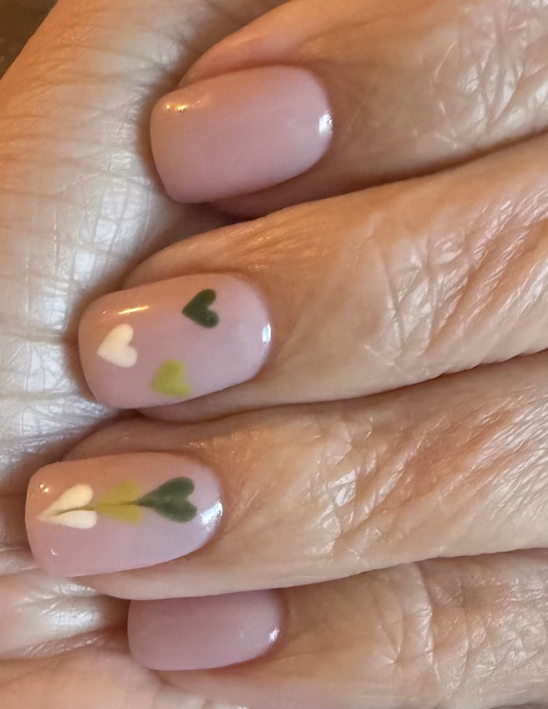 St. Patrick's Day nail art.