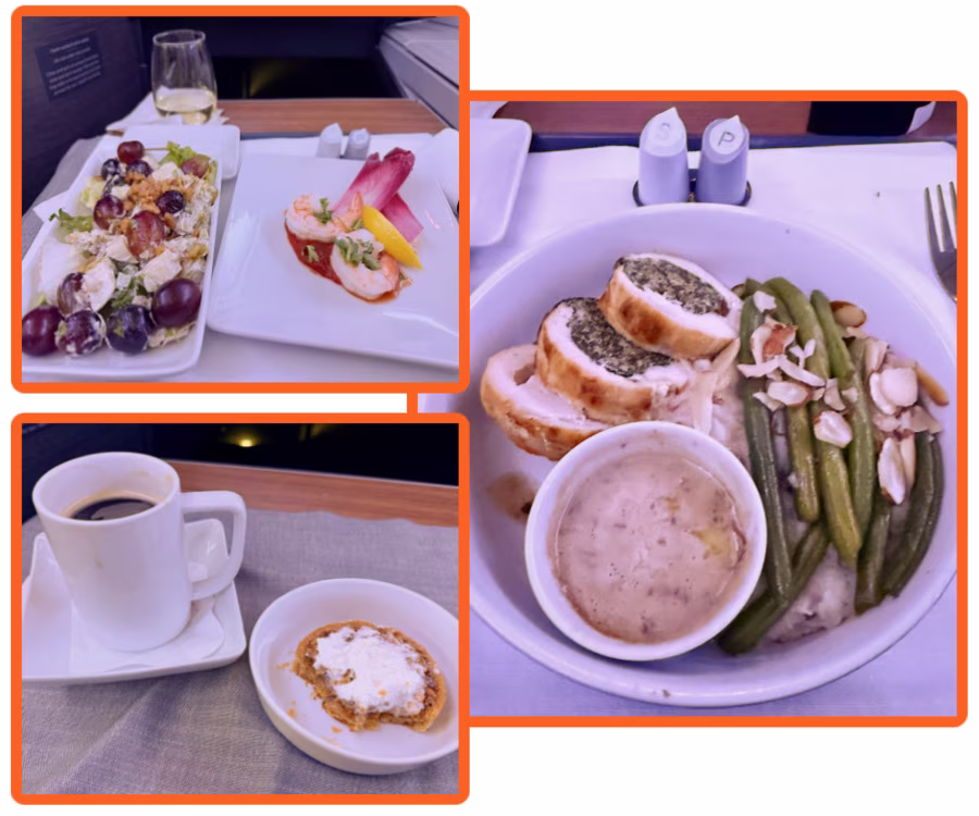 Airplane dinner.