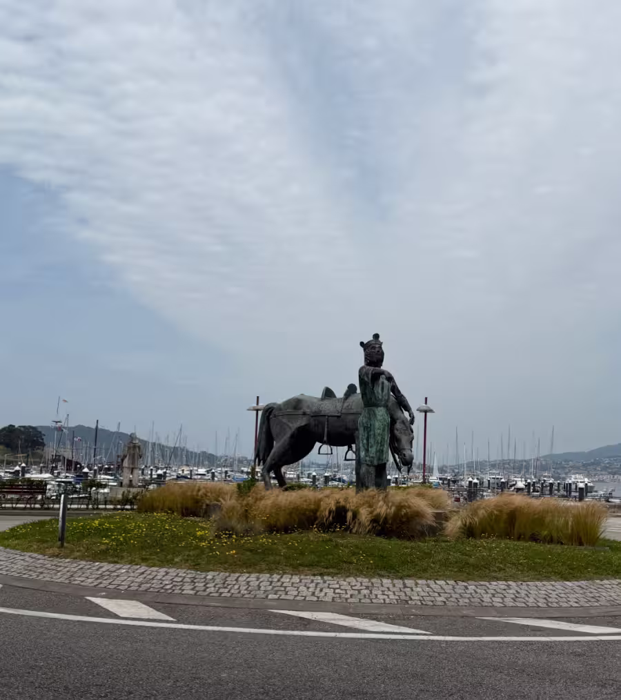 Sculpture in Baiona, Spain.