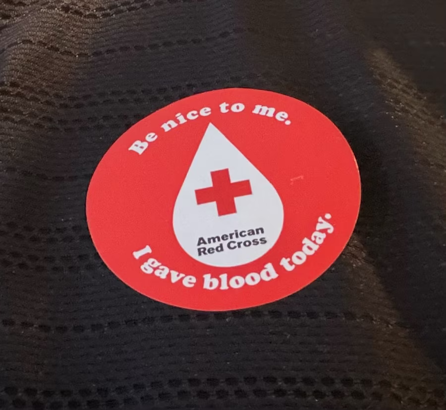 Be nice to me. I gave blood today.