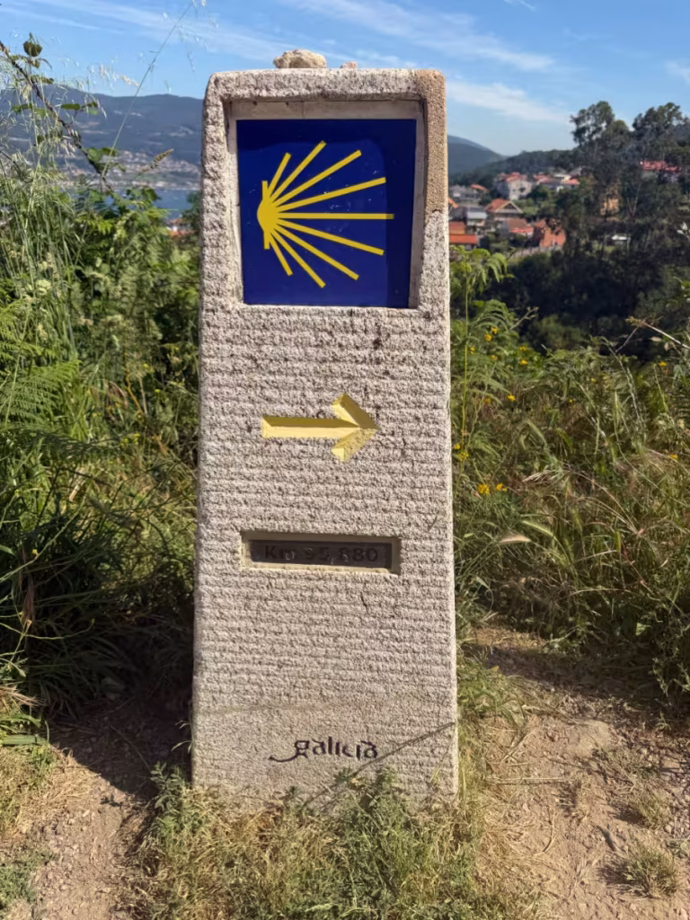 Camino de Santiago directional sign.