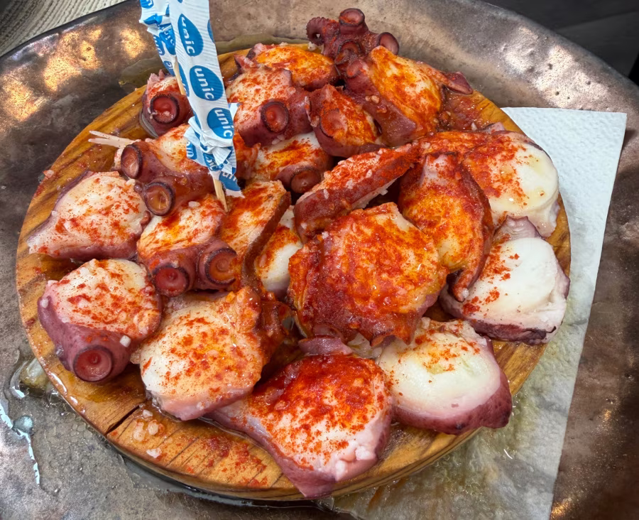 Cooked octopus.