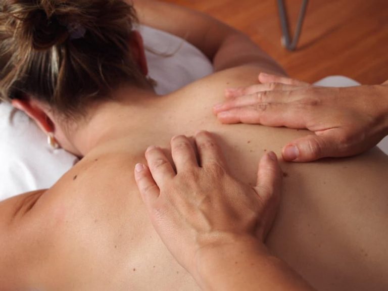 A woman getting a massage.