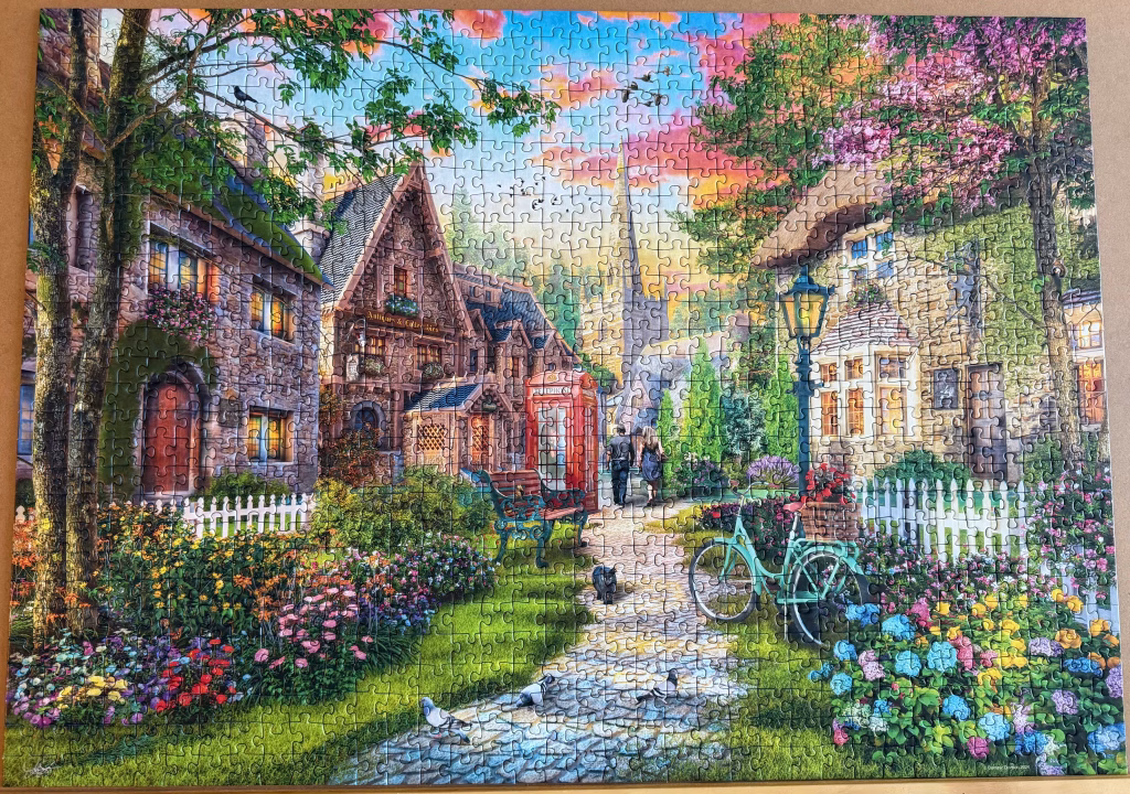 A completed jigsaw puzzle.
