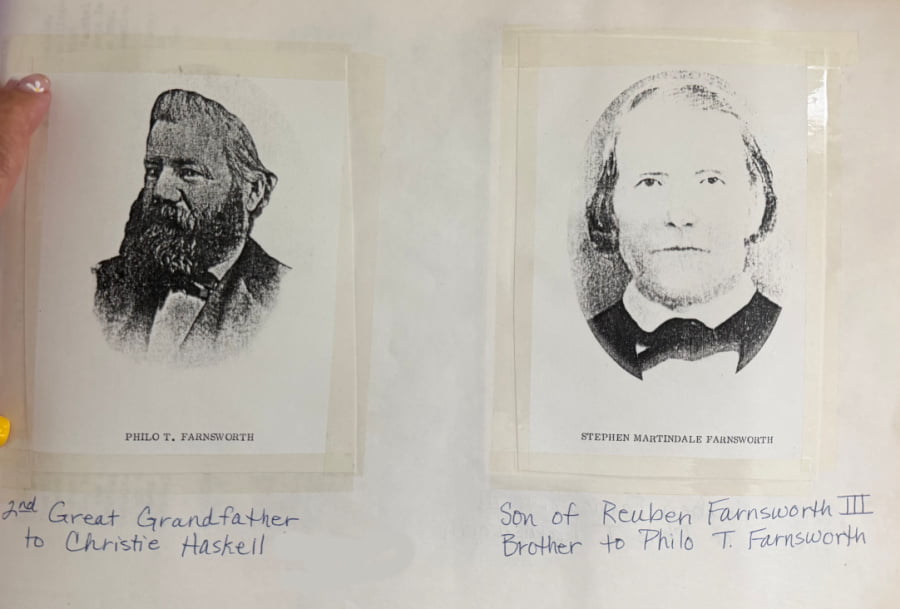 Old photographs of Philo T. Farnsworth and Stephen Martindale Farnsworth.