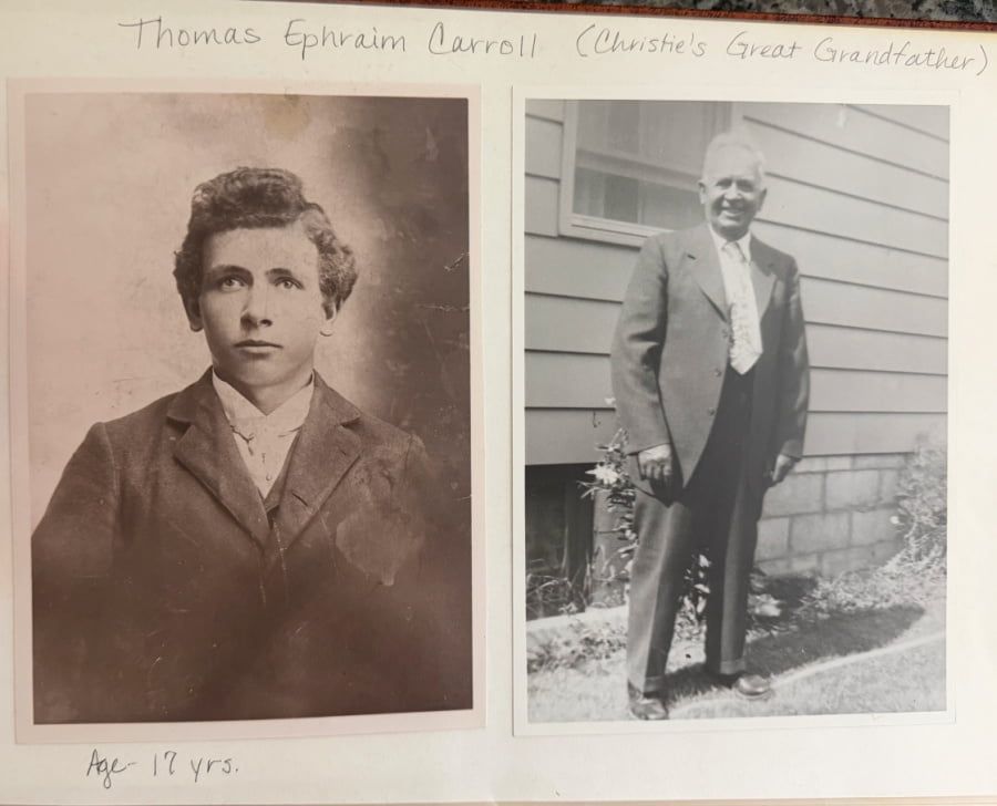Old photographs of Thomas Ephraim Carroll).