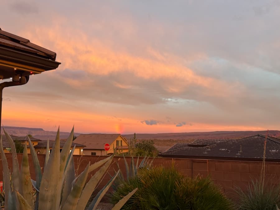 Sunset rainbow.
